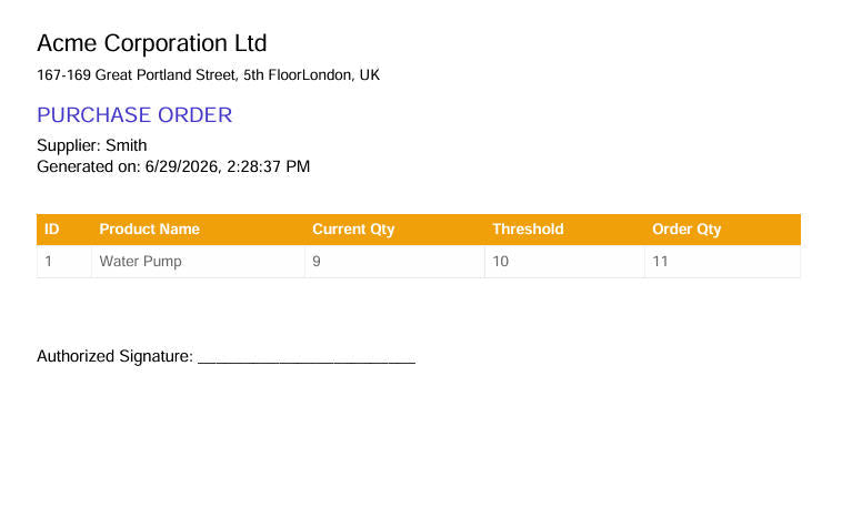 Inventory Management System V5.0 Advanced — Purchase Order by Supplier