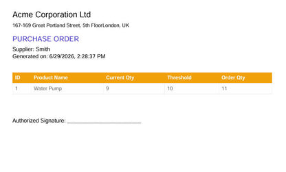 Inventory Management System V5.0 Advanced — Purchase Order by Supplier