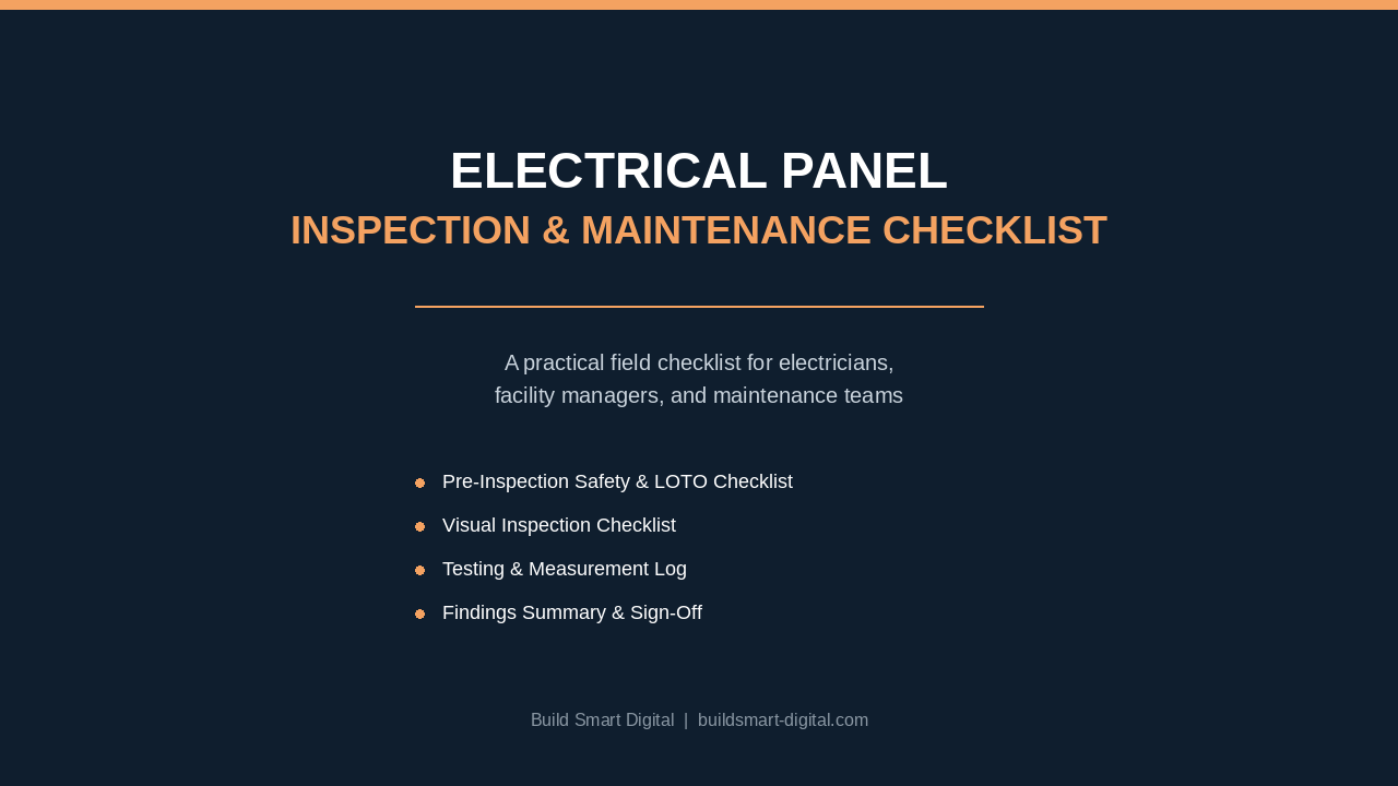 Electrical Panel Inspection & Maintenance Checklist